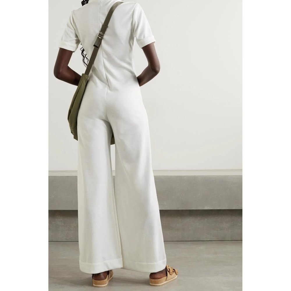 NWT SUZIE KONDI Stretch-Ponte Jumpsuit in Ivory - Size XS - Picture 2 of 11
